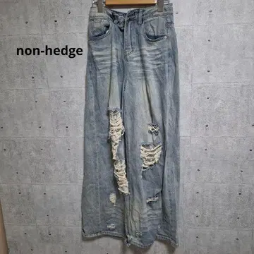 non-hedge 하드 데미지 플레어 청바지