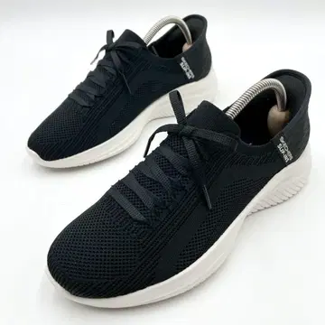 스케쳐스 슬립인즈 블랙 화이트 23.5cm 여성용 Y1187