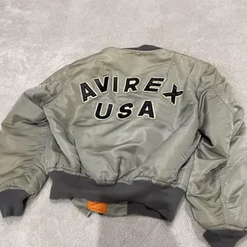 사이즈 L 레어 USA제 AVIREX 플라이트 자켓 MA-1 가죽 패치