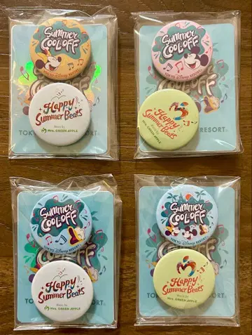 디즈니 리조트 한정판 Mrs. Green Apple 콜라보 캔뱃지 세트