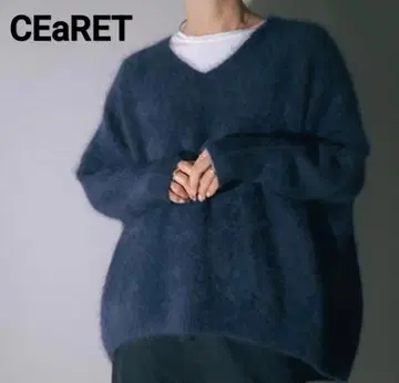 CEaRET 라쿤 V넥 니트 시이레트 네이비