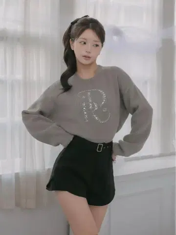 DR 비쥬 볼륨 리브 니트탑