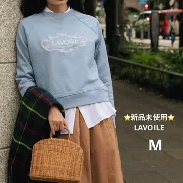 미사용 새상품 LAVOILE 로고 자수 트레이닝복 맨투맨 라이트 블루 M