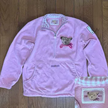 PINK HOUSE 핑크하우스 플리스 핑크 곰 와펜