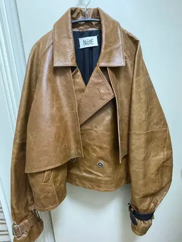 NotEContrastOverTrench 가죽 자켓