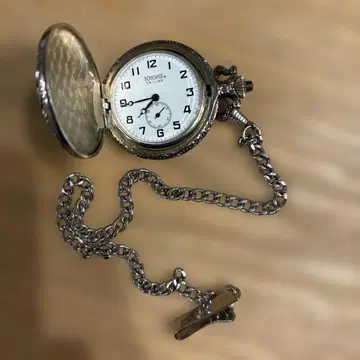 회중시계 실버 기차 조각
