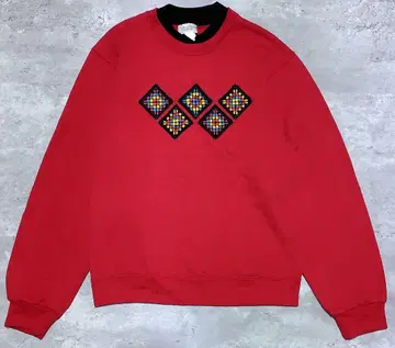 90'sVintage 맨투맨 기하학 패치워크 아메카지 그런지