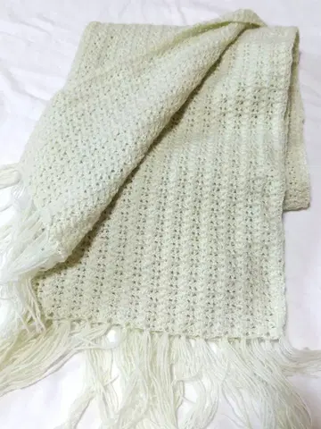 핸드메이드 숄 화이트 51 151cm 무료배송 대형