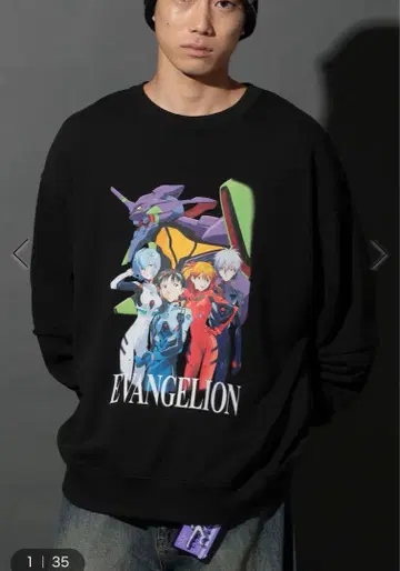 [ EVANGELION(에반게리온) ] 콜라보 프린트 풀오버