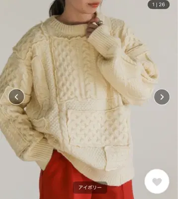 빈티지 패치워크 니트 아이보리
