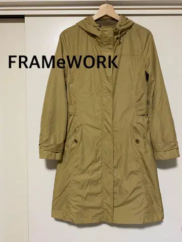 FRAMeWORK 프레임워크 후드 부착 모즈 코트 롱 코트 베이지