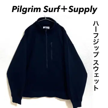 새상품급 Pilgrim Surf + Supply 하프 지퍼 맨투맨 일본제