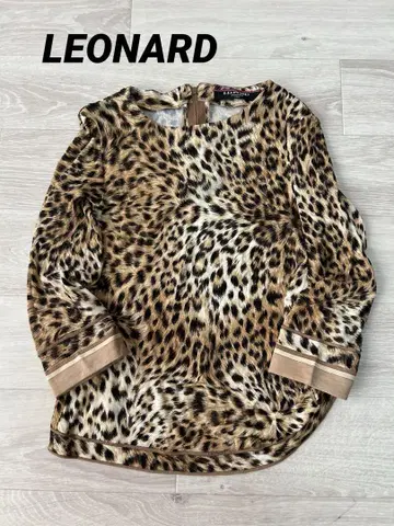 LEONARD 레오나르 레오파드 무늬 티셔츠 M