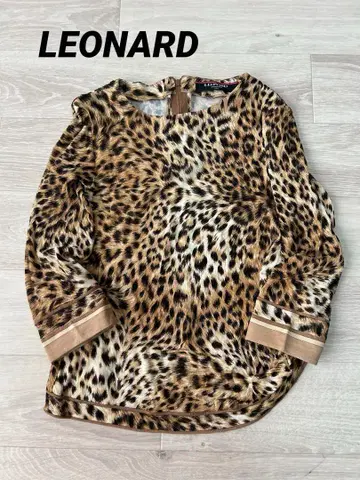 LEONARD 레오나르 레오파드 무늬 티셔츠 M
