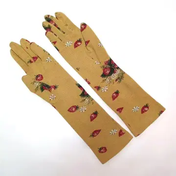 [ 미사용 ] 베쥬 핑크하우스 안티파스토 딸기 무늬 글로브