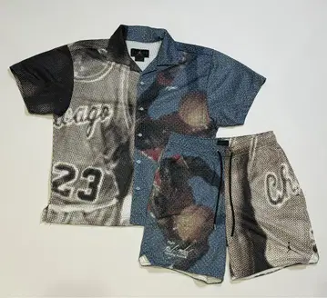 [ 미사용 새상품 ] Jordan 멀티 컬러 반팔 셔츠와 숏팬츠 세트