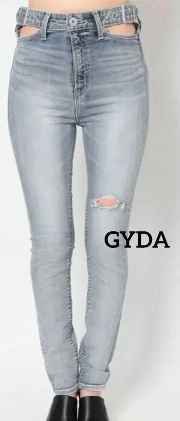 GYDA H/W 사이드 벨트 디자인 스키니 데님 팬츠