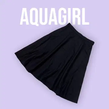 AQUAGIRL 블랙 플레어 스커트 무릎 기장 사이즈 36 S-823