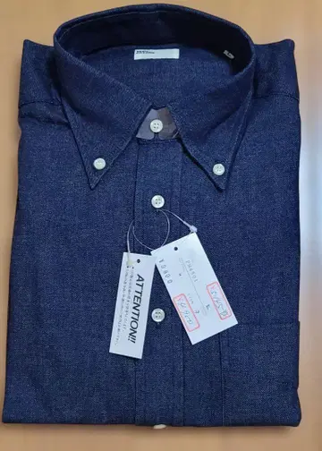120% COTONE 다크 블루 버튼 다운 셔츠