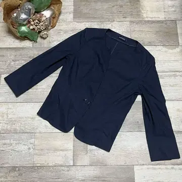 New Yorker 네이비 노카라 자켓 9AR M