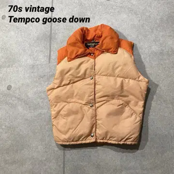 레어 빈티지 70s Tempco 구스 다운 베스트 여성용 M