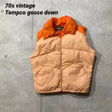 레어 빈티지 70s Tempco 구스 다운 베스트 여성용 M