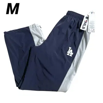 MLB 다저스 나일론 팬츠 자수 와이드 트랙 팬츠 네이비 M