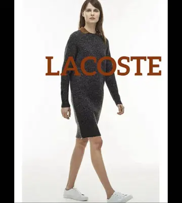 LACOSTE 라코스테 울 100% 사이드 지퍼 니트 롱 원피스