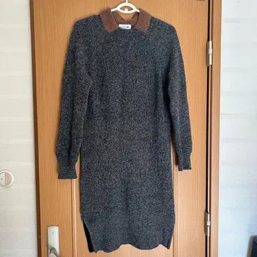 LACOSTE 라코스테 울 100% 사이드 지퍼 니트 롱 원피스