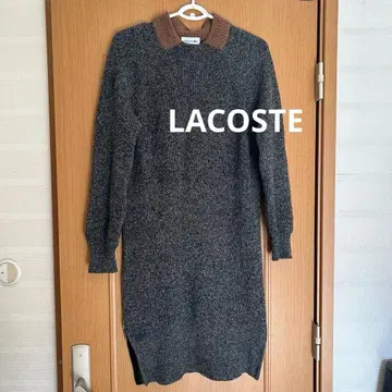 LACOSTE 라코스테 울 100% 사이드 지퍼 니트 롱 원피스