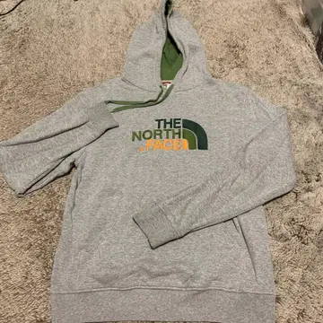 THE NORTH FACE 그레이/그린 후드티 M