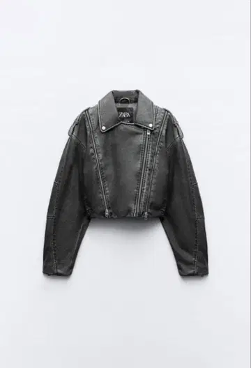 ZARA 인조 가죽 더블 라이더 자켓