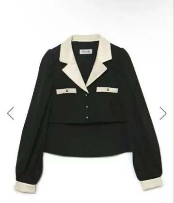 BUBBLES 가죽 칼라 크롭 블라우스