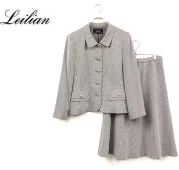 Leilian 올 패턴 도트 무늬 셋업 XL 사이즈 실크 혼방