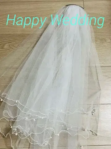 펄 장식 브라이덜 베일 헤어콤 포함