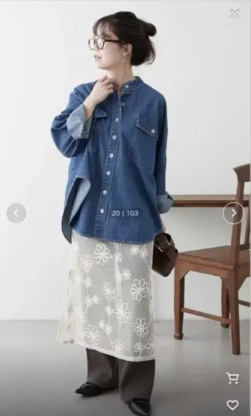 Another Branch olive des olive 데님 셔츠