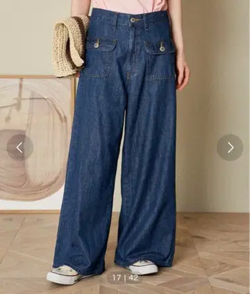 SOMETHING FREAK'S STORE 데님 와이드 데님 린넨 레이온