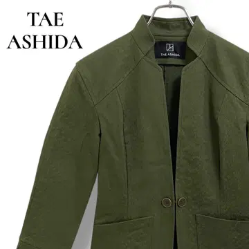 TAE ASHIDA 자카드 카키 그린 자켓 여성용 M