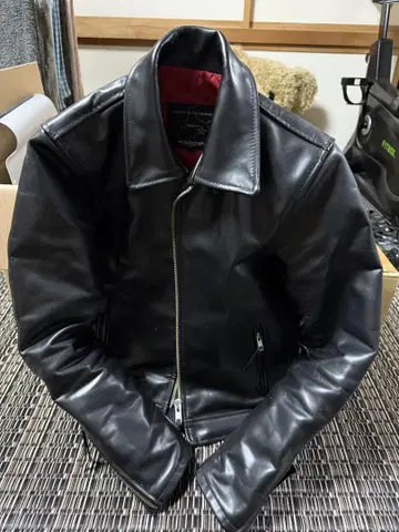 KADOYA 블랙 가죽 라이더 자켓 M 히스토리