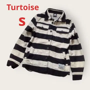 [ Turtoise ] 보더 셔츠 자켓/울 혼방 밑단 커팅 카메