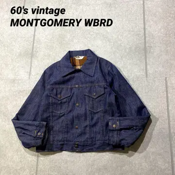 60s 빈티지 몽고메리 워드 이너 담요 짧은 기장 데님 자켓