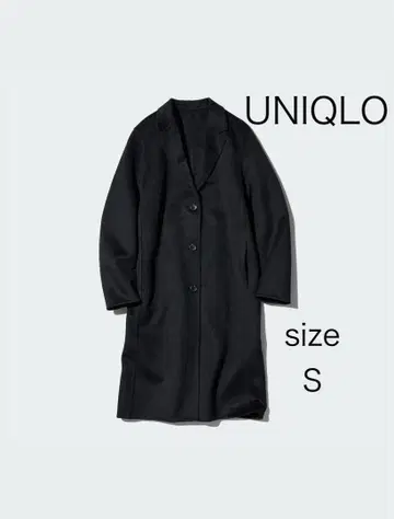 [ 새상품 ] UNIQLO 더블 페이스 체스터 롱 코트/블랙