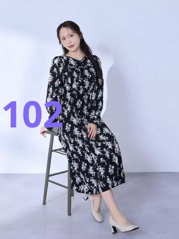overE 플라워 파이핑 원피스 102 블랙