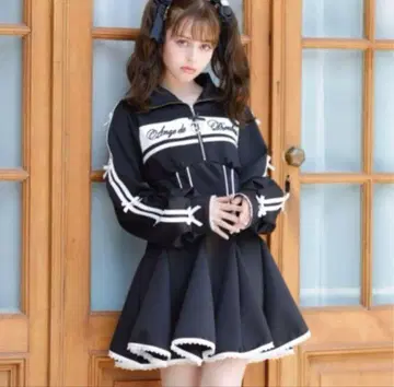 LIZLISA 메시지 저리 플레어 원피스
