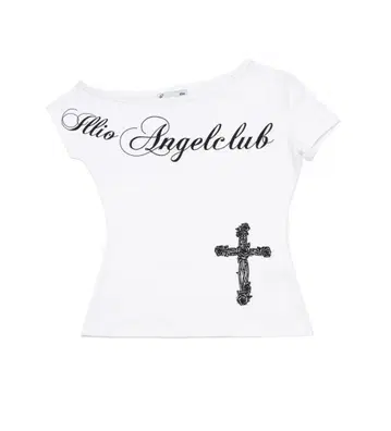 ILLIO White Angel one shoulder t-shirts