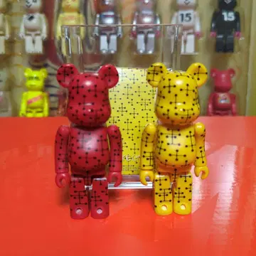 베어브릭 Eames 노랑 빨간색 be@rbrick 앞뒤 2체 세트