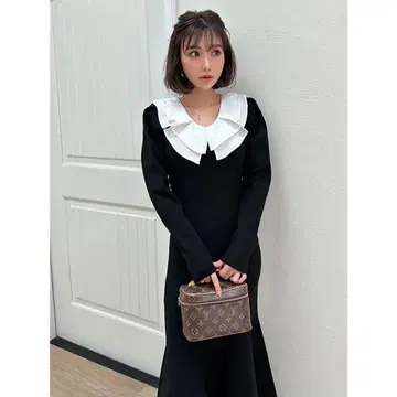 eimy istoire 프릴 칼라 머메이드 니트 원피스