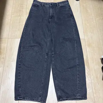 블랙 초와이드 와이드 데님