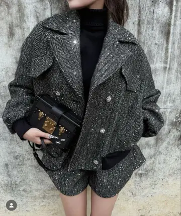 shelle 그레이 계열 트위드풍 셋업