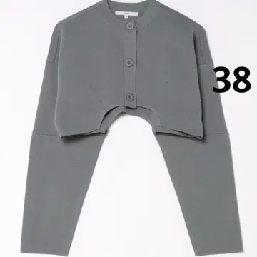 UN3D. 불규칙 헴 숏 니트 가디건 그레이 38